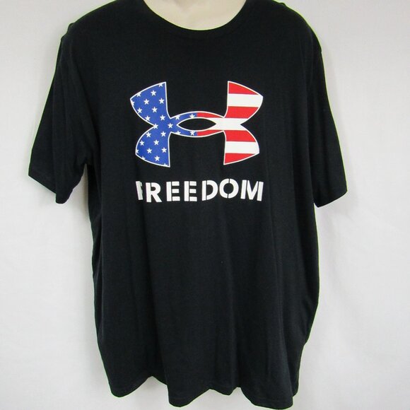 UNDER ARMOUR | FREEDOM | SHORT SLEEVE | T-SHIRT | XXL | RED/WHITE/BLUE - Picture 1 of 4